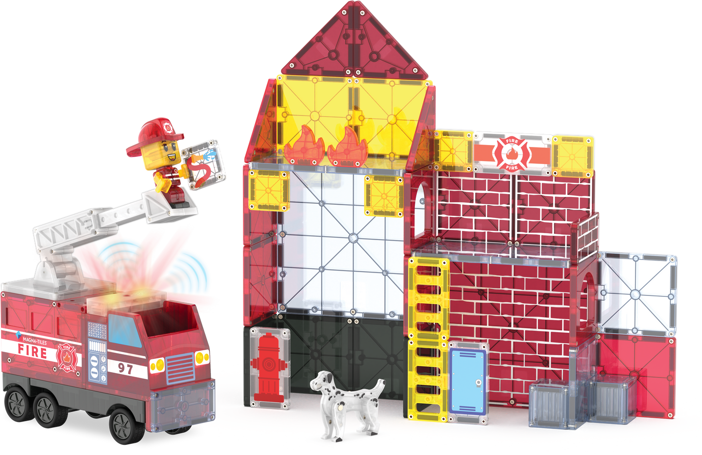 Klocki Magnetyczne Fire Station 50 el. - MAGNA-TILES®