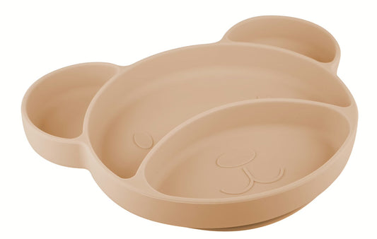 Silikonowy trójdzielny talerzyk z przyssawką MIŚ - Canpol Nude