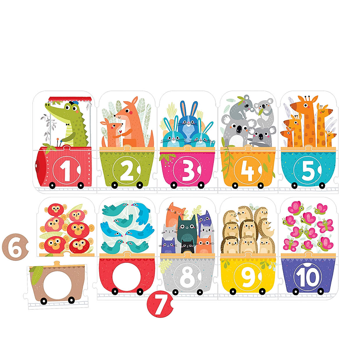 Puzzle z dziurką Pociąg do liczenia - CzuCzu