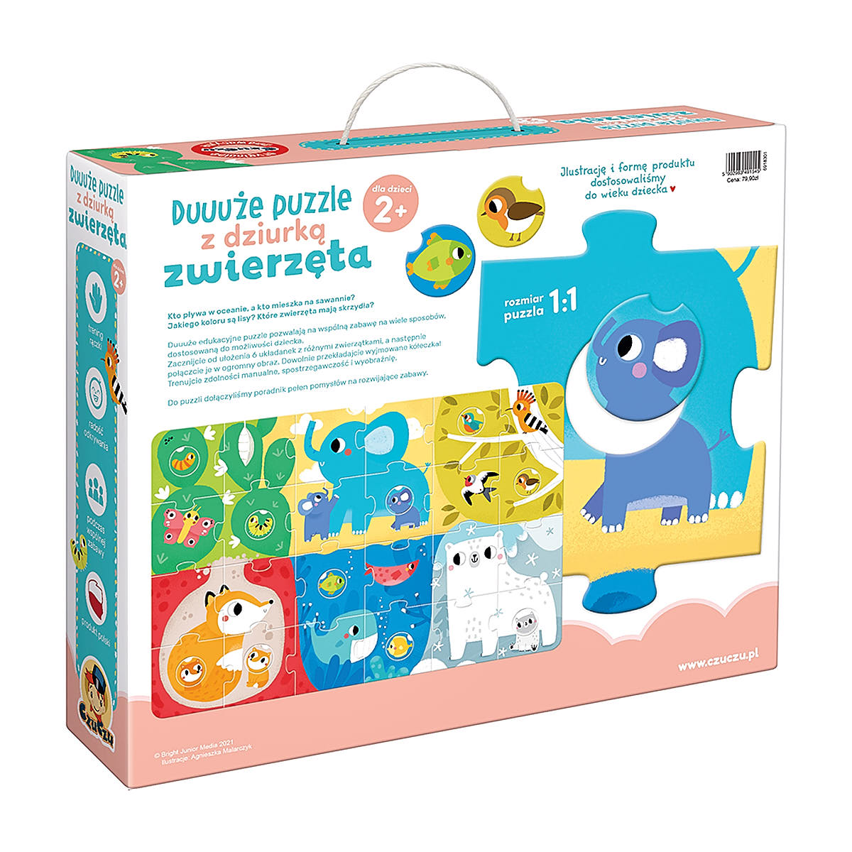 Duuuże puzzle z dziurką Zwierzęta - CzuCzu