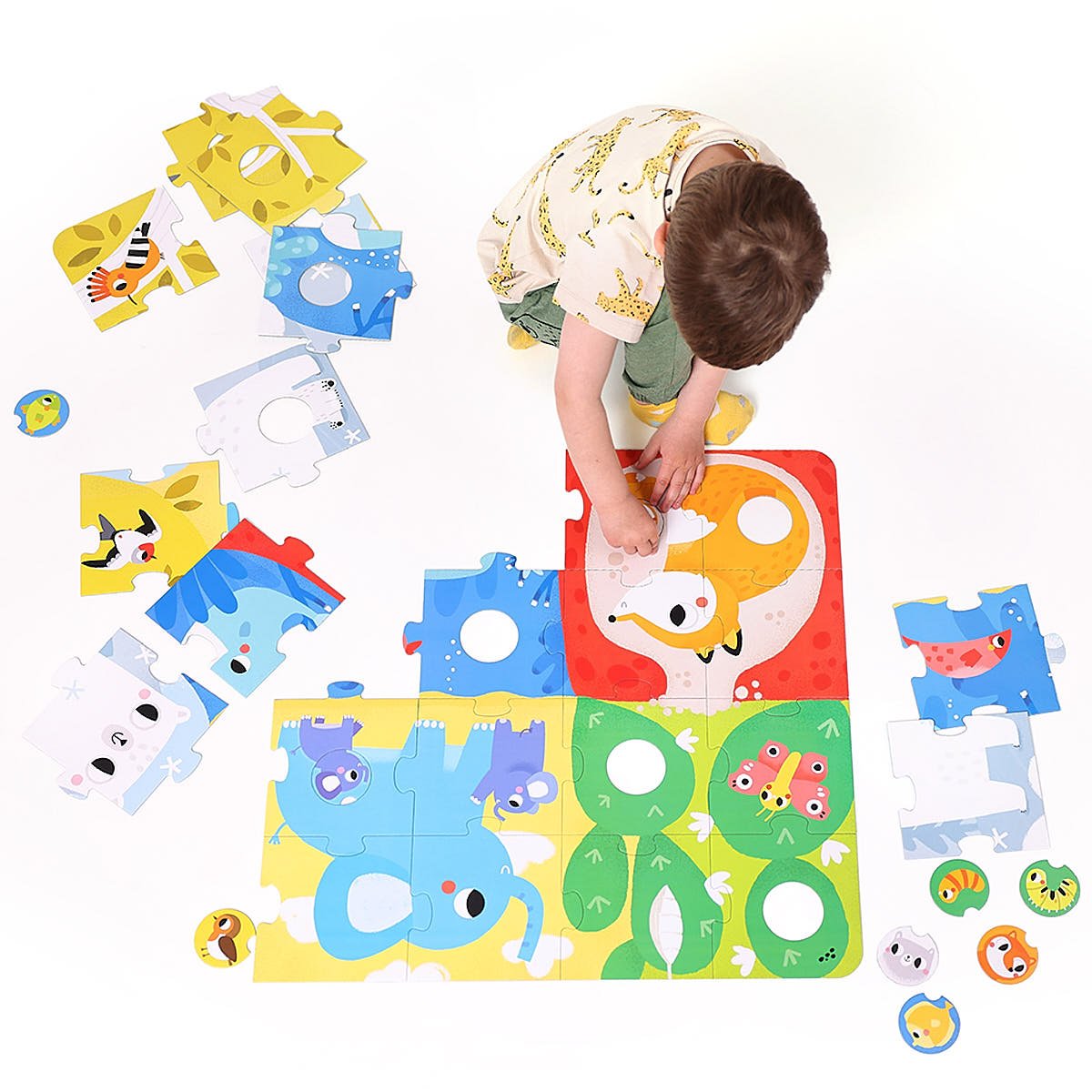 Duuuże puzzle z dziurką Zwierzęta - CzuCzu