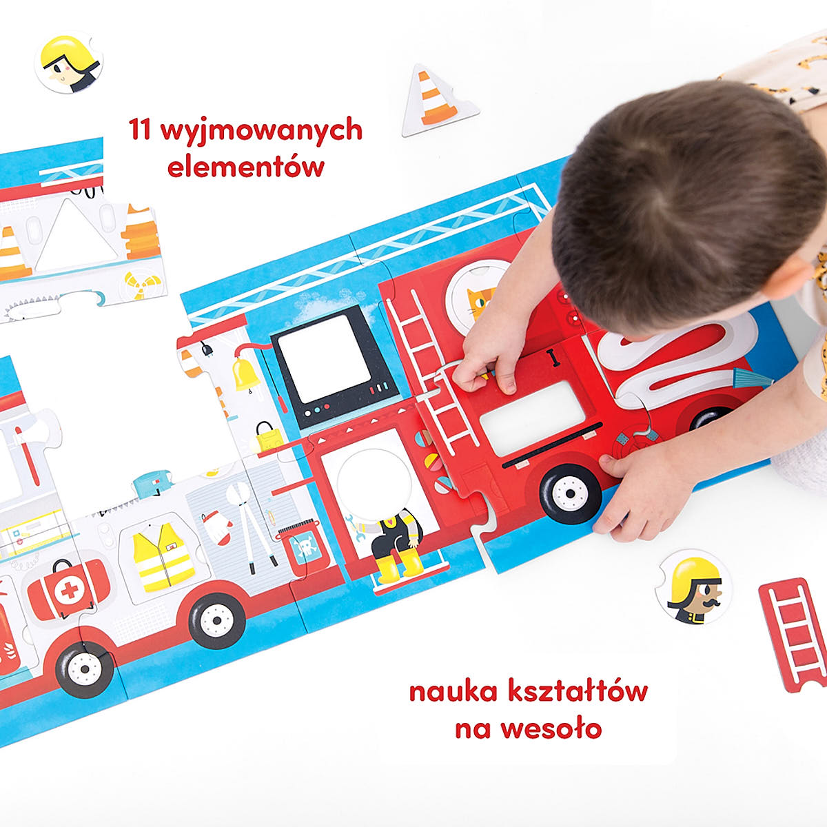 Puzzle z dziurką Wóz strażacki - CzuCzu