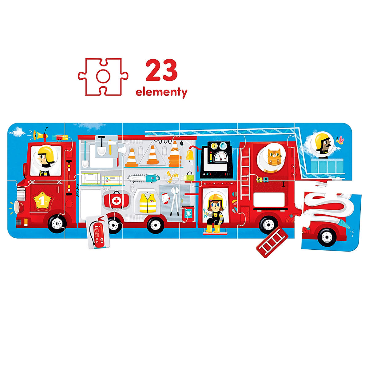 Puzzle z dziurką Wóz strażacki - CzuCzu