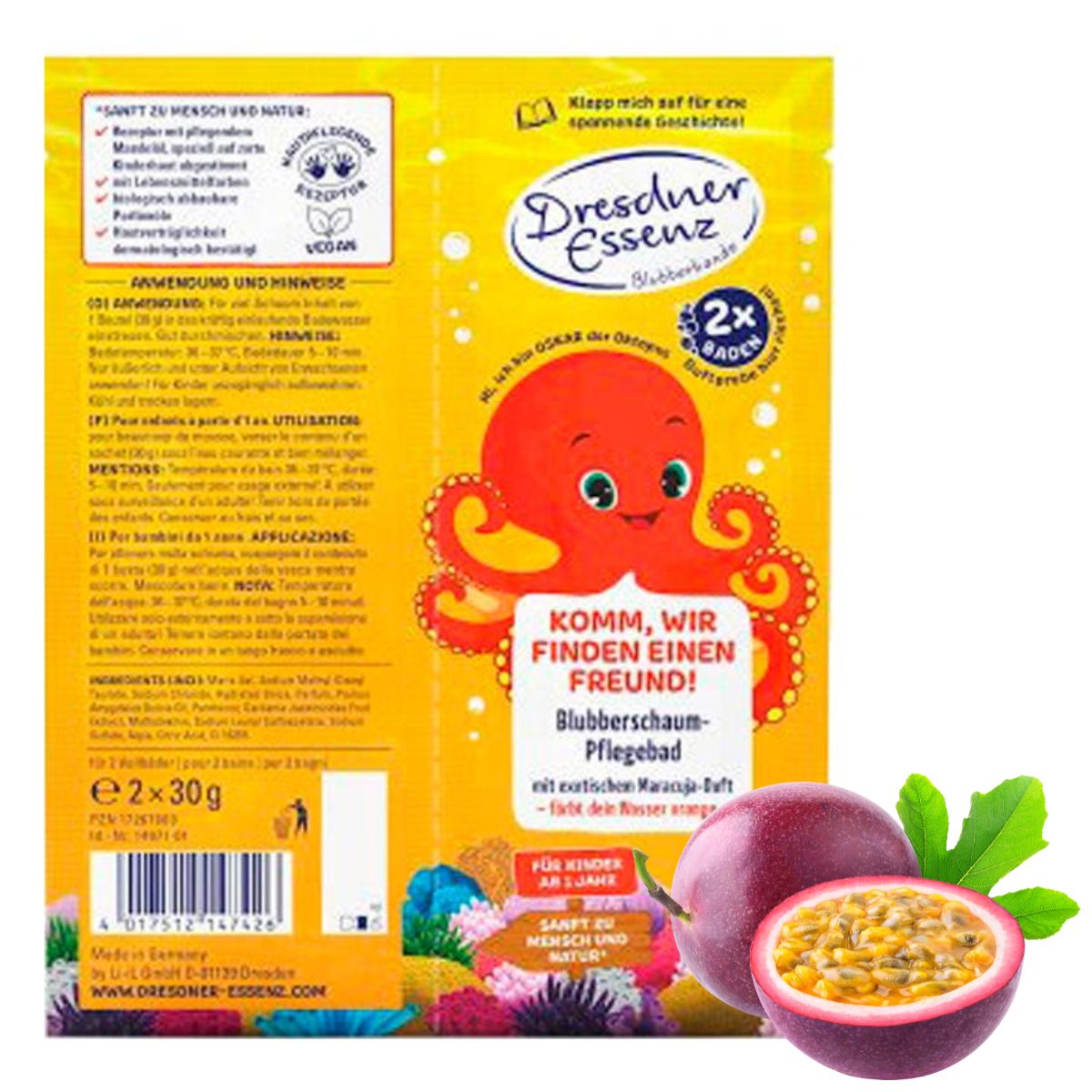 Ośmiorniczka Oskar - Pieniąca sól do kąpieli - Bubble Gang - Dresdner Essenz 2x30g