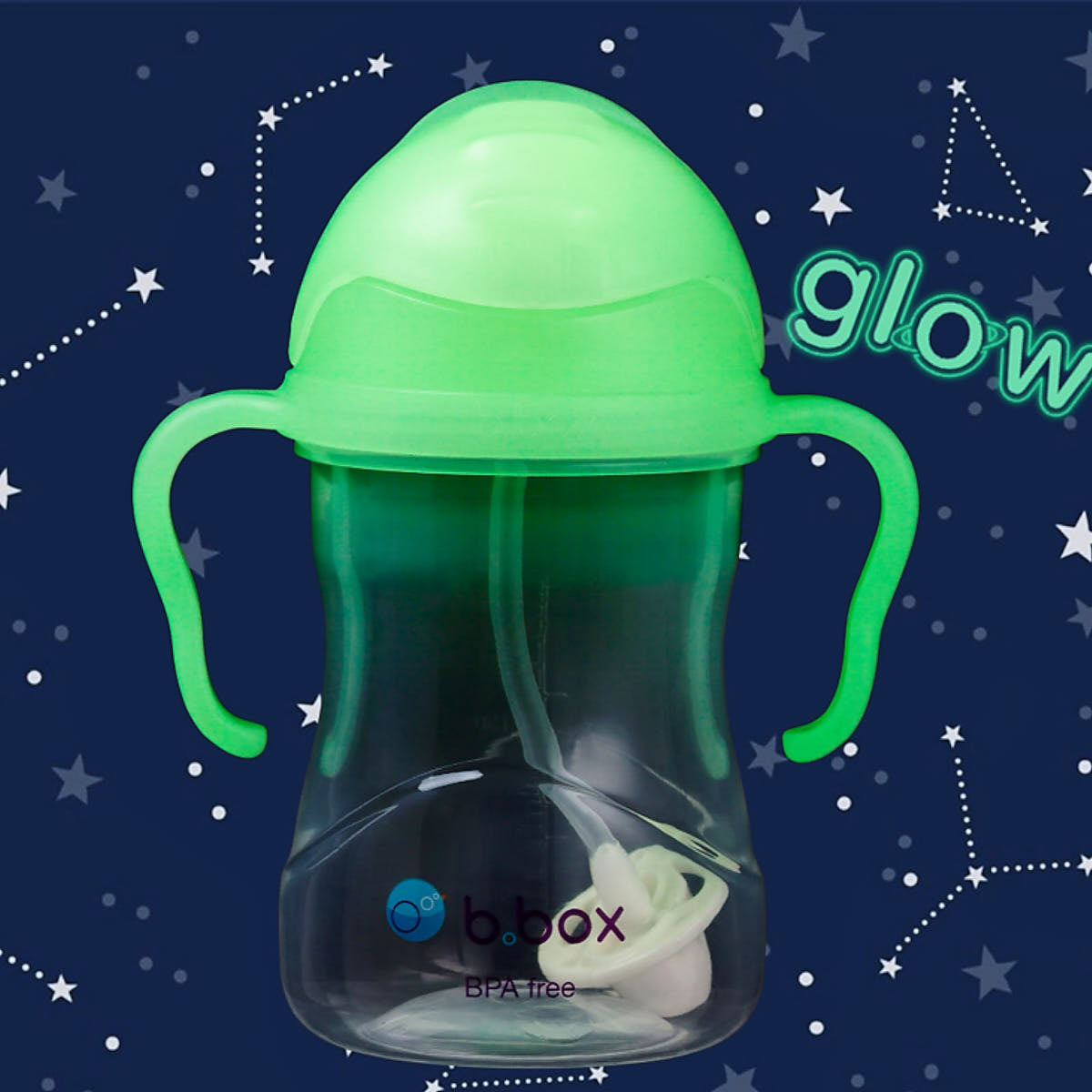 B.BOX - bidon ze słomką świecący Glow in the dark 240ml