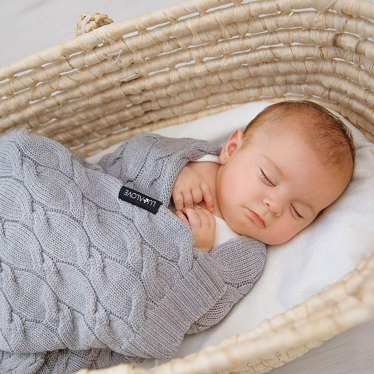Kocyk z wełny merino Premium - Lullalove szary