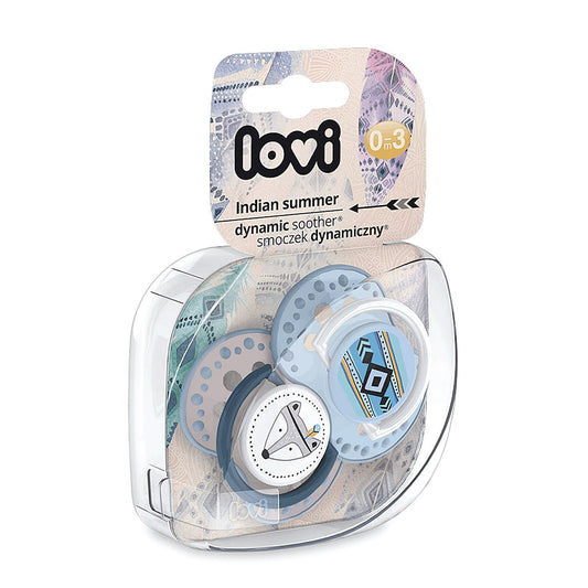 Smoczek silikonowy 2szt - Lovi Indian Summer Boy 0-3m