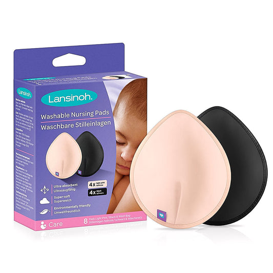 Wkładki laktacyjne wielorazowego użytku w kolorach jasnoróżowym i czarnym - Lansinoh