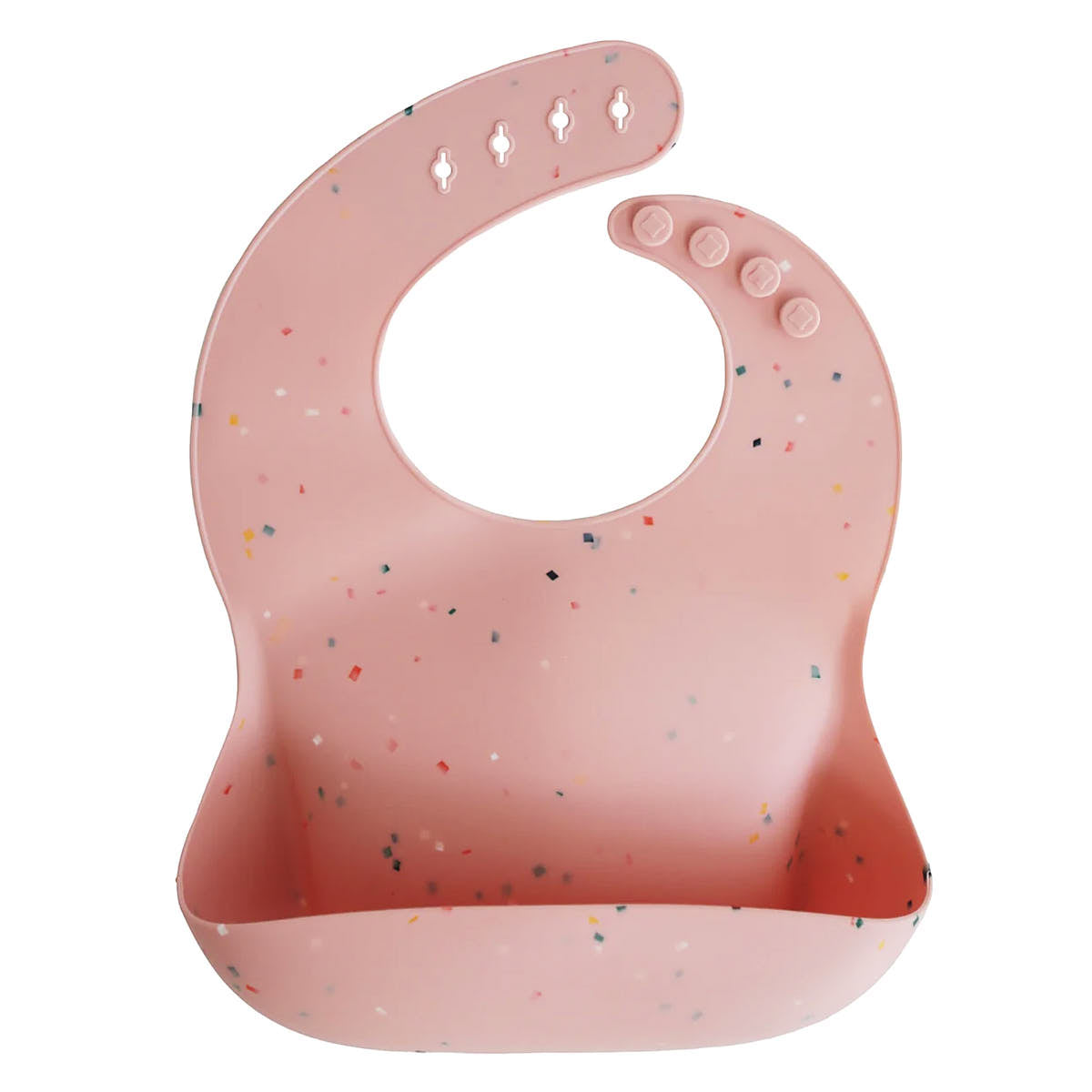 Śliniak silikonowy - Mushie Powder Pink Confetti