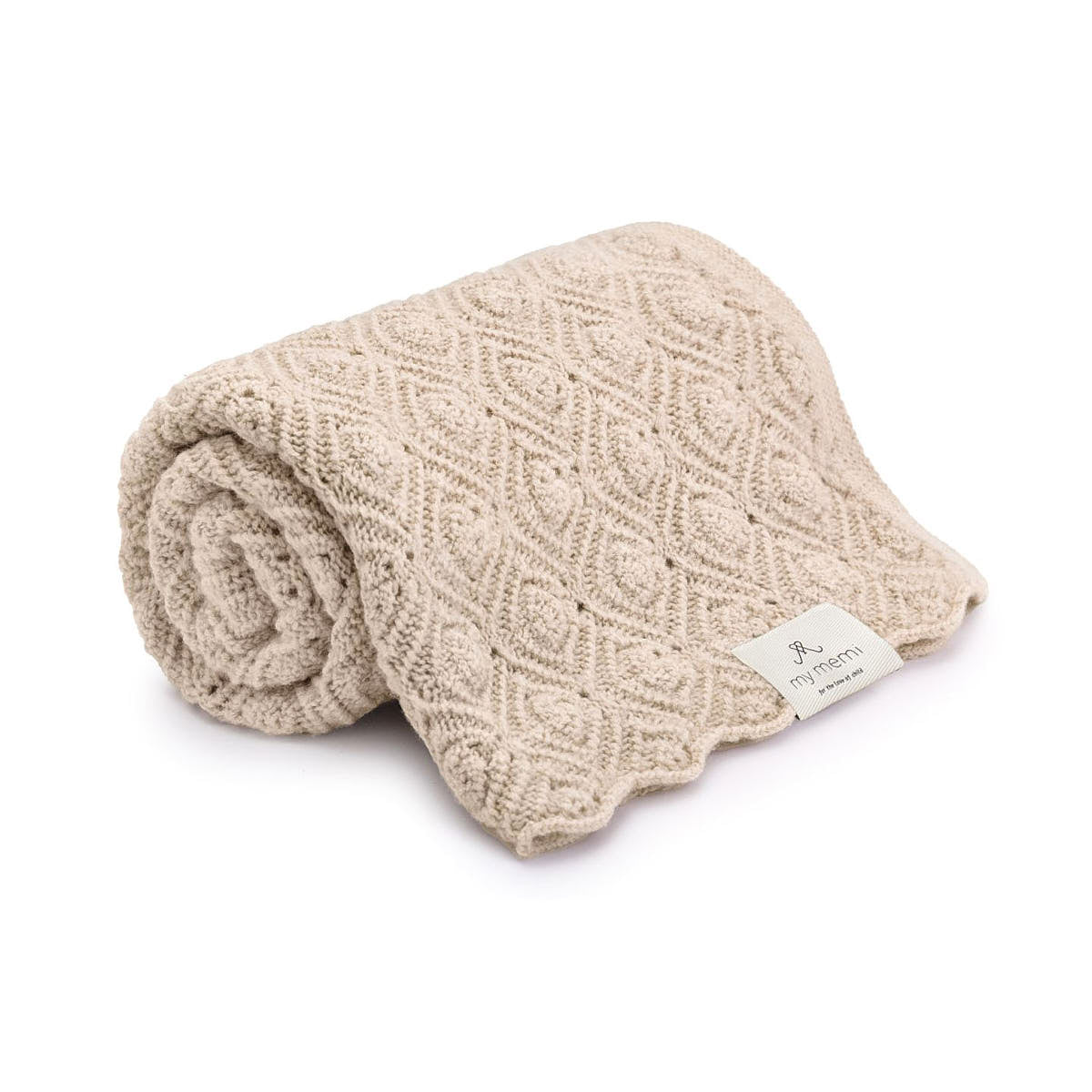 Kocyk ze 100% wełny merino - Premium collection - My Memi warm beige Pearl