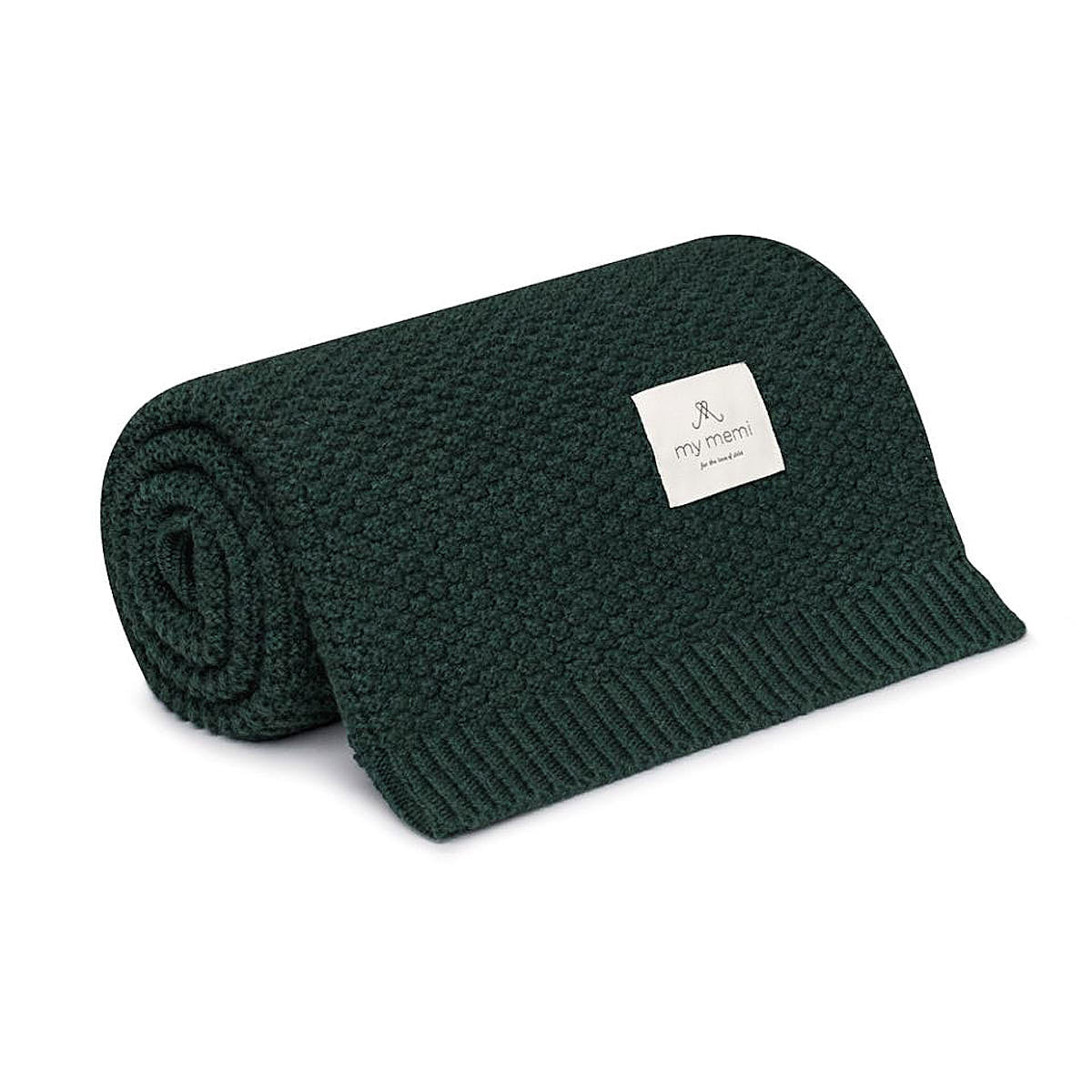 Kocyk ze 100% wełny merino - Premium collection - My Memi bottle green