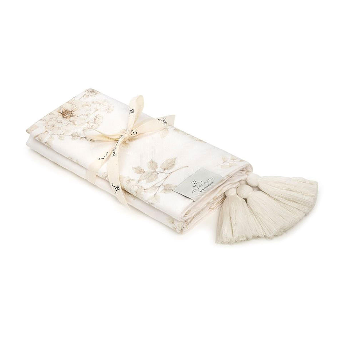 Otulacz babambusowy 75x100 cm / 100x120 cm - boho - My Memi flowers 75x100