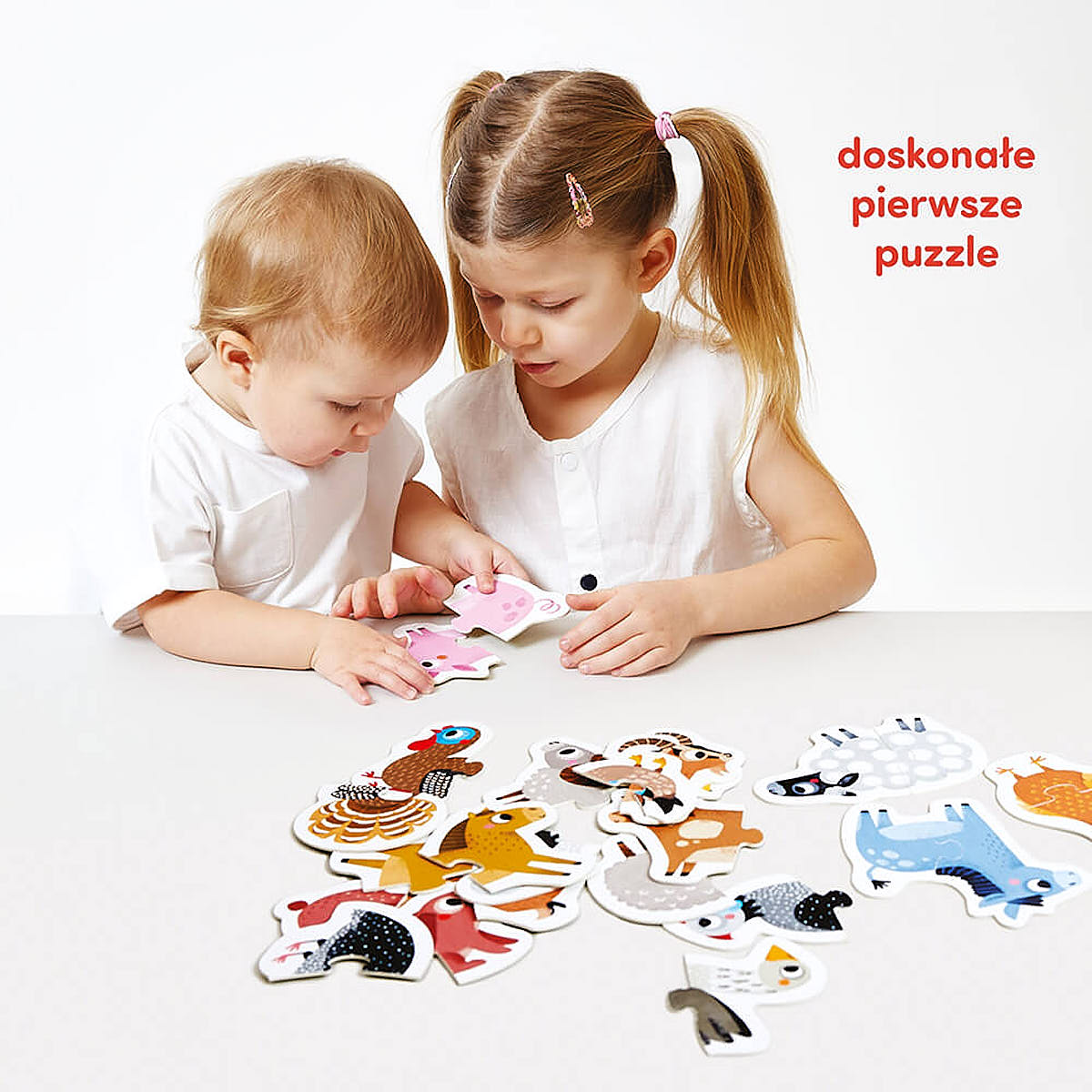 Puzzle do pary Zwierzątka na wsi - CzuCzu