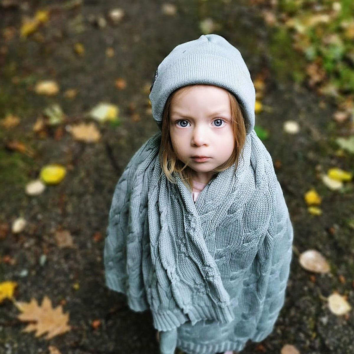 Kocyk z wełny merino Premium - Lullalove szałwia