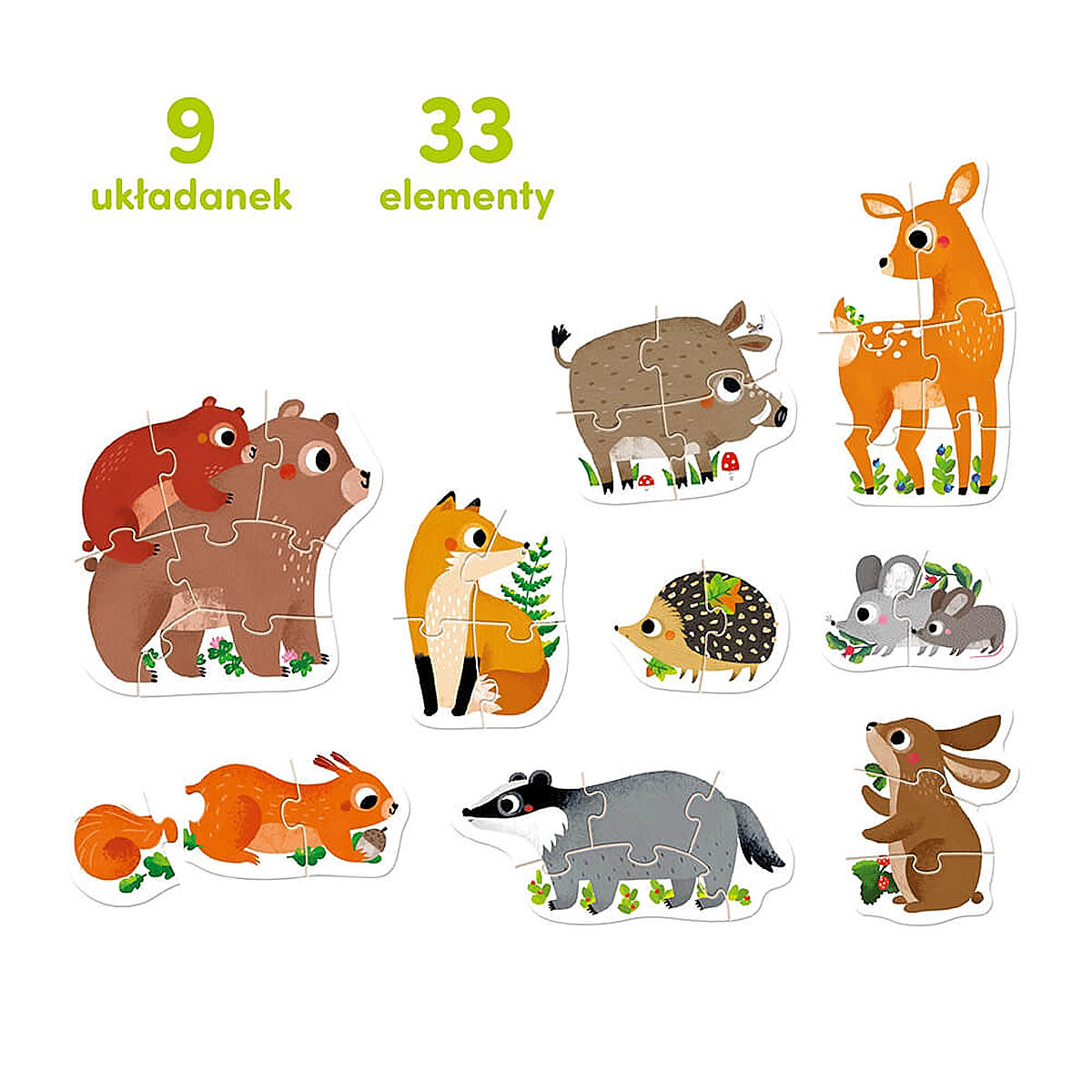 Puzzle progresywne Zwierzątka w lesie - CzuCzu