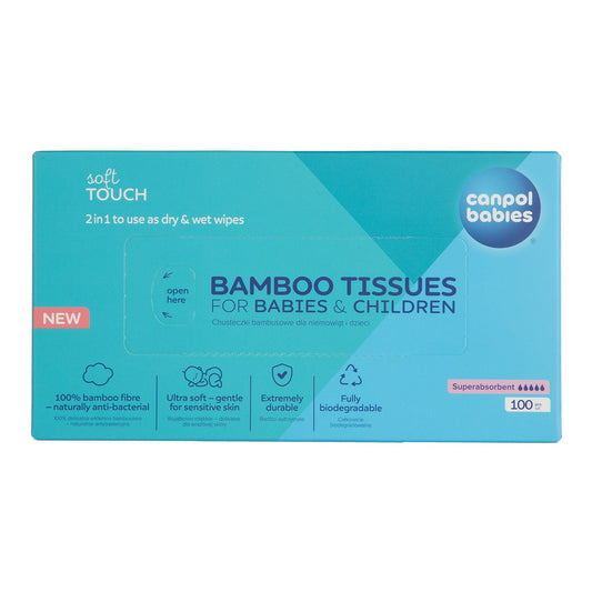 Suche chusteczki bambusowe dla niemowląt 100 szt - Canpol CANPOL