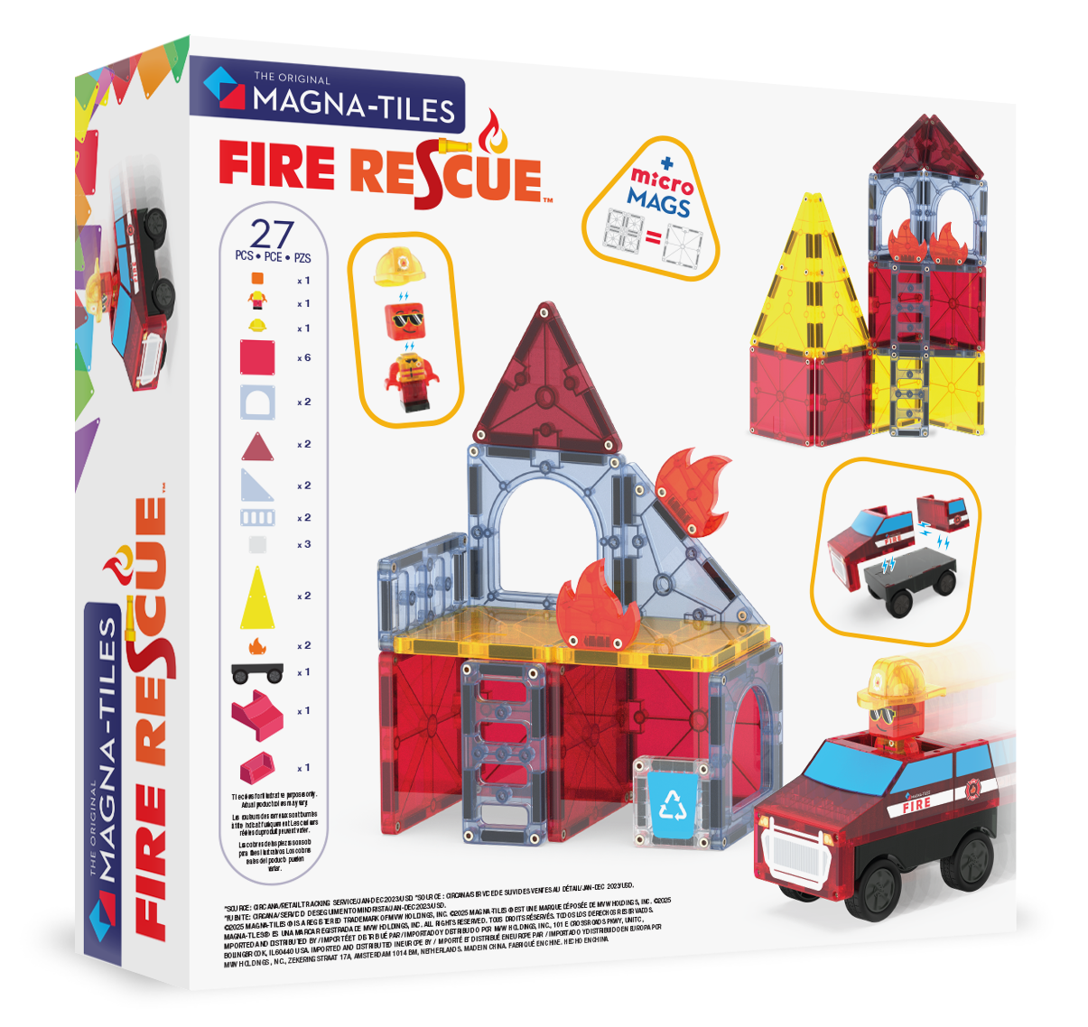 Klocki Magnetyczne Fire Rescue 27 el. - MAGNA-TILES®