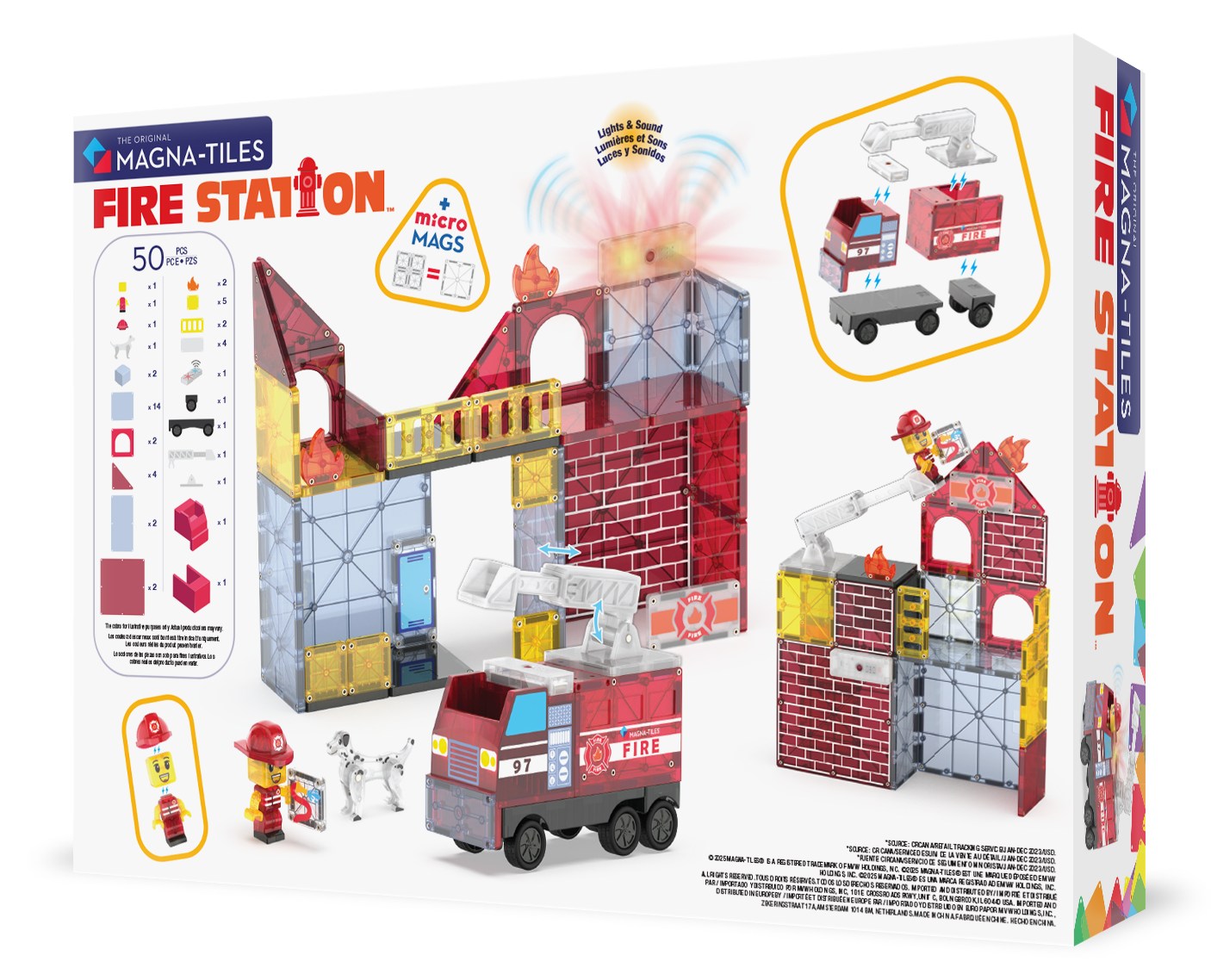 Klocki Magnetyczne Fire Station 50 el. - MAGNA-TILES®