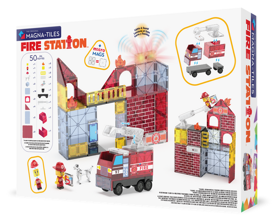 Klocki Magnetyczne Fire Station 50 el. - MAGNA-TILES®