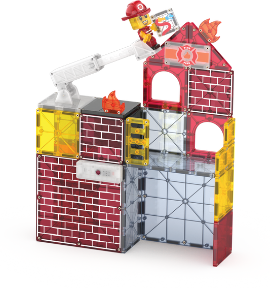 Klocki Magnetyczne Fire Station 50 el. - MAGNA-TILES®