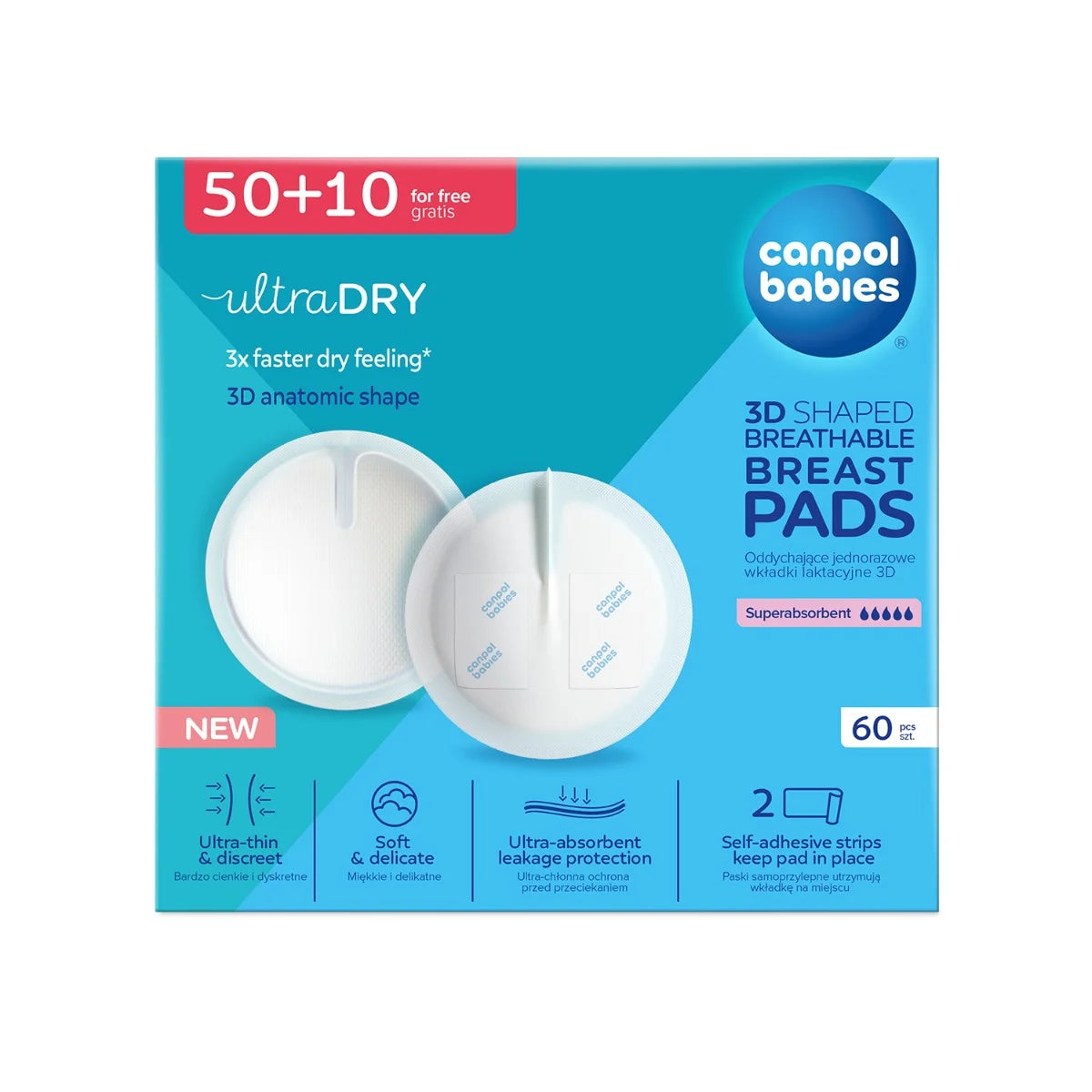 Ultrachłonne wkładki laktacyjne 3D 30 szt - Canpol