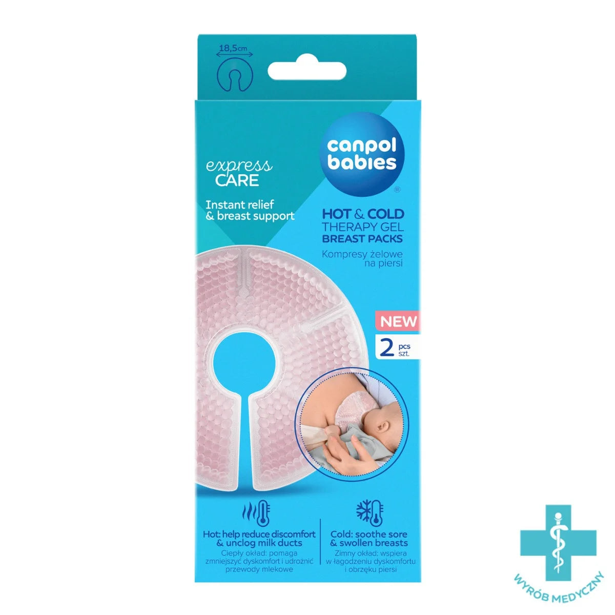Kompresy żelowe na piersi do terapii ciepłem lub zimnem 2 szt - Canpol