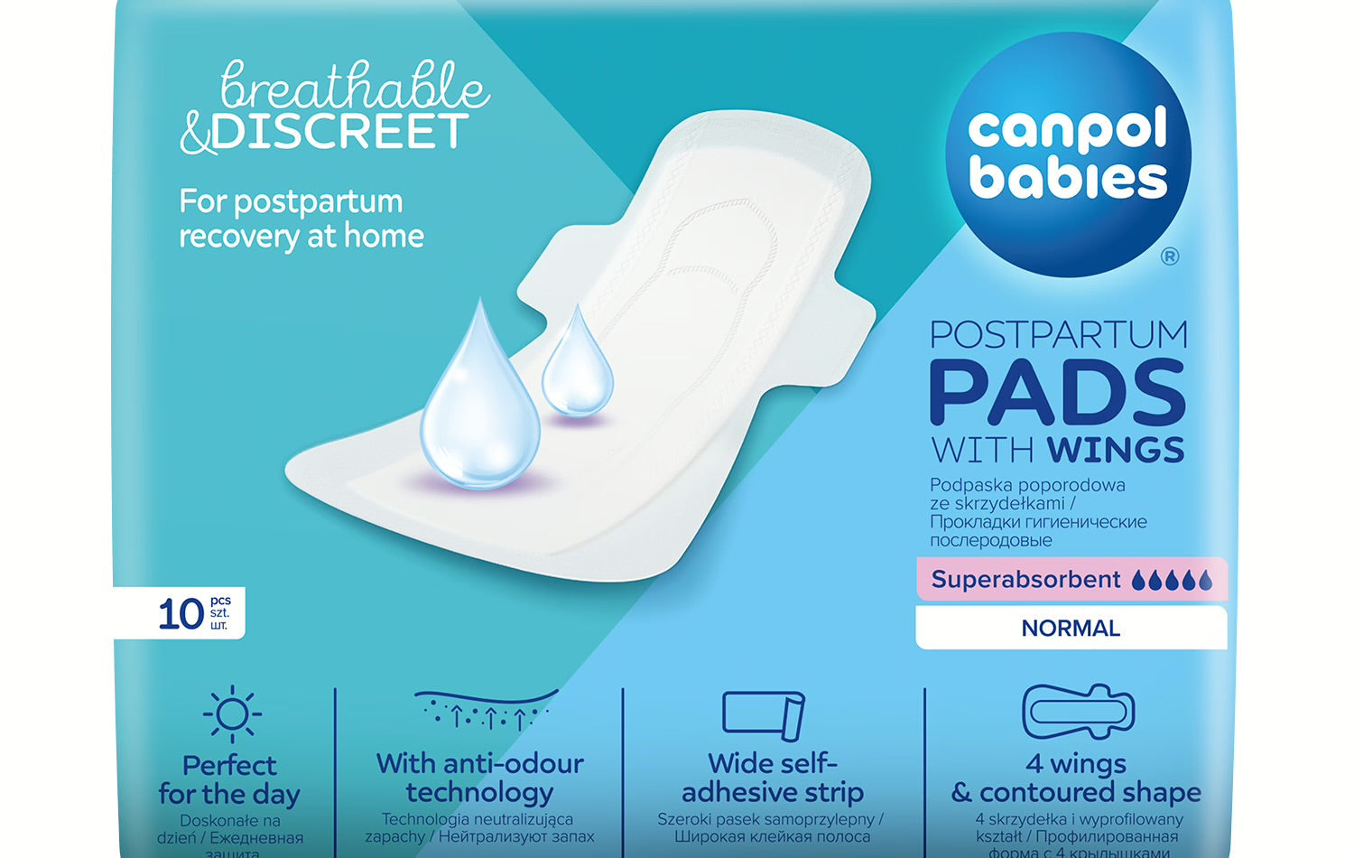 Dyskretne podpaski poporodowe ze skrzydełkami - Canpol Day