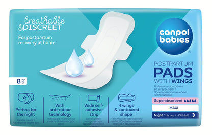 Dyskretne podpaski poporodowe ze skrzydełkami - Canpol Night