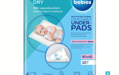 Wielofunkcyjne podkłady higieniczne 90x60 cm z przylepcem - Canpol 10 szt