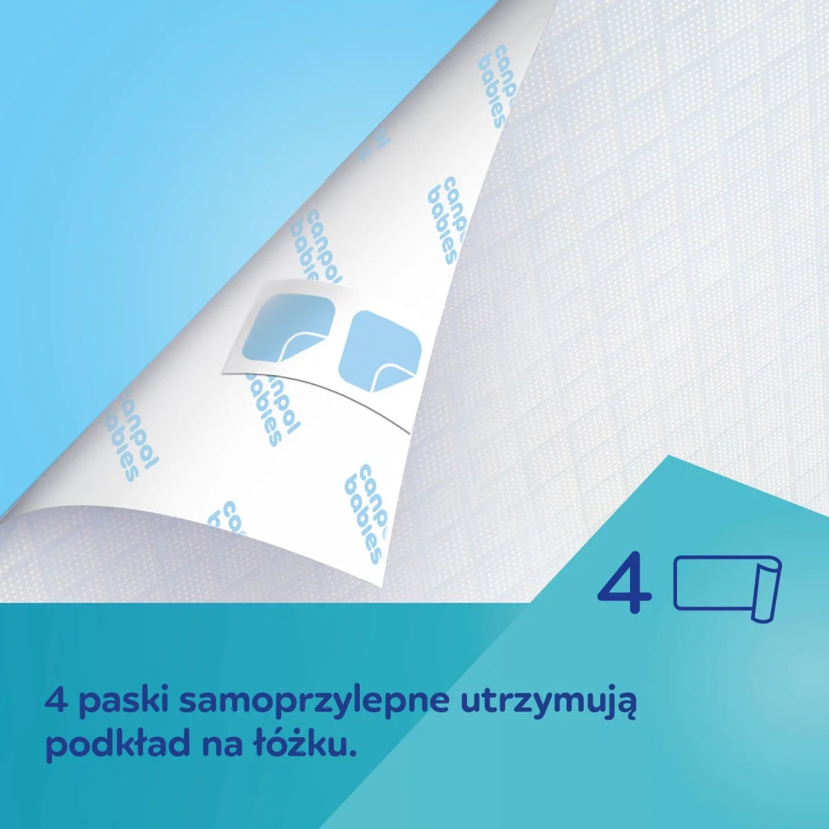 Wielofunkcyjne podkłady higieniczne 90x60 cm z przylepcem  - Canpol CANPOL