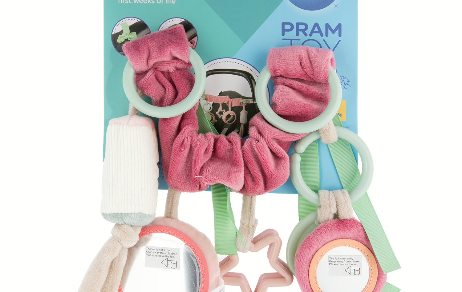 Zawieszka do wózka/fotelika Pastel friends - Canpol Różowy