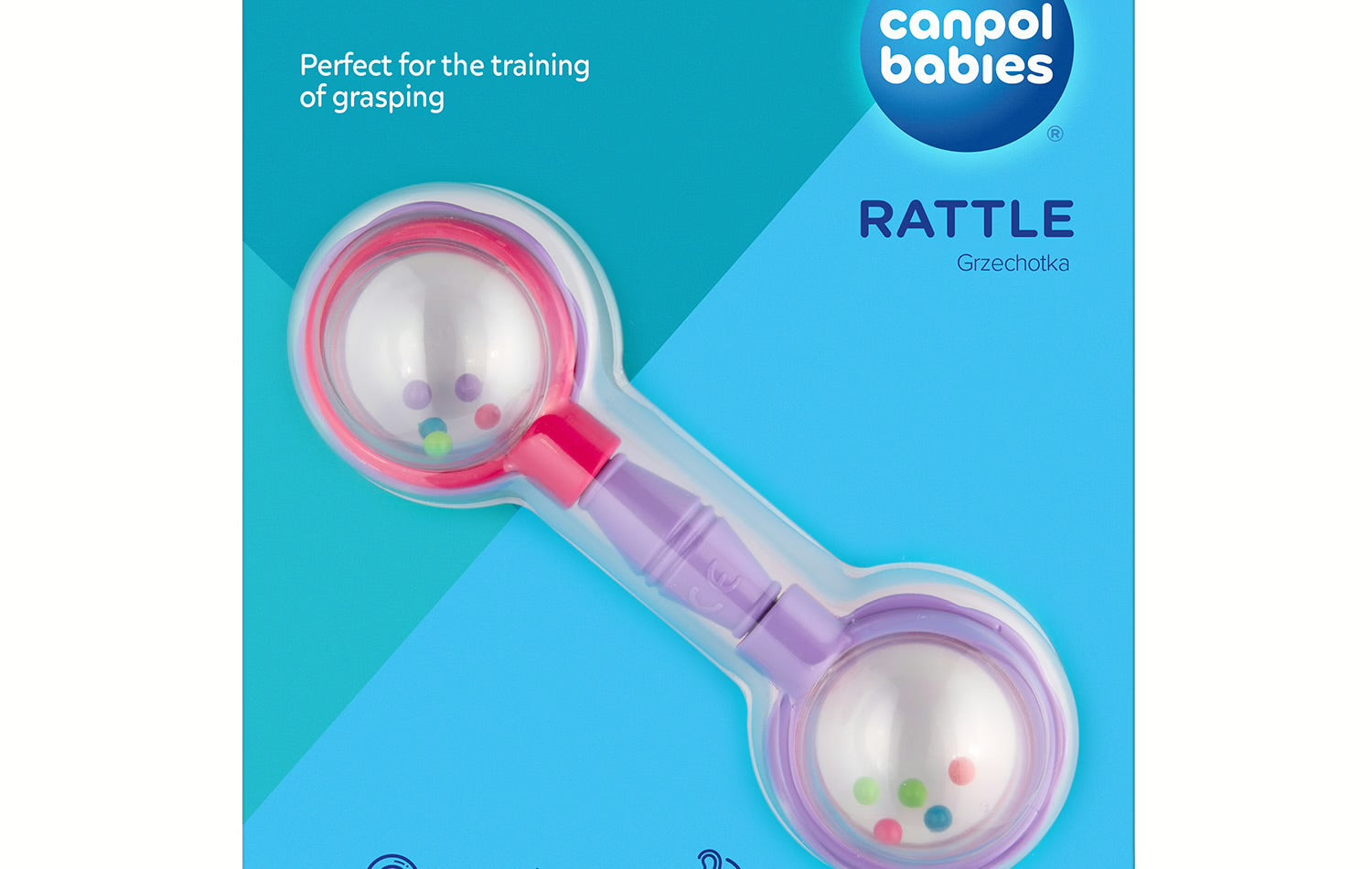 Grzechotka z obrotowymi elementami - Canpol Różowa