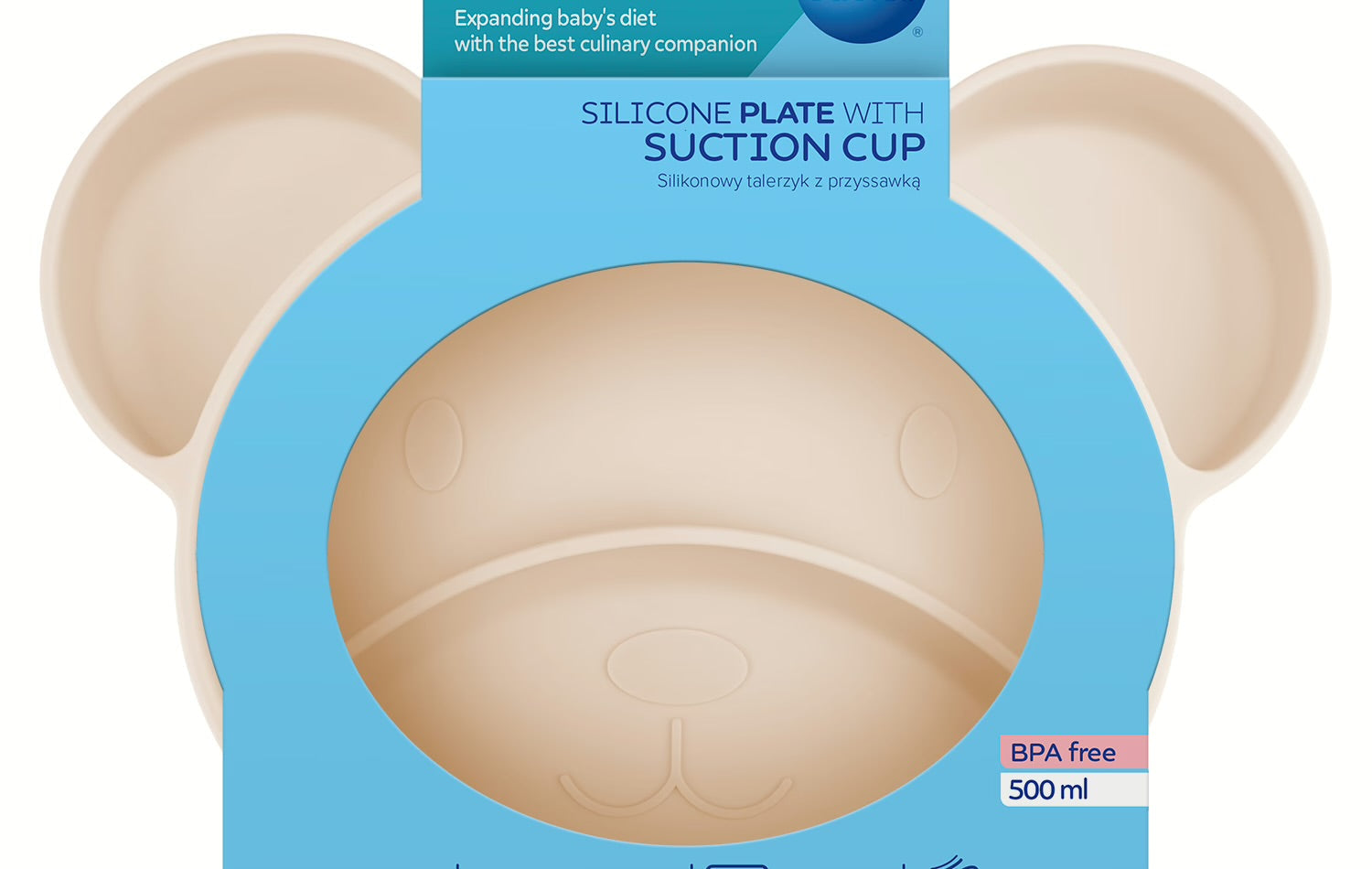 Silikonowy trójdzielny talerzyk z przyssawką MIŚ - Canpol Pistachio