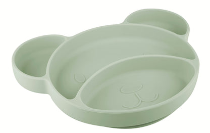 Silikonowy trójdzielny talerzyk z przyssawką MIŚ - Canpol Pistachio