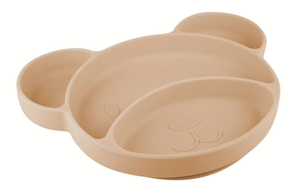 Silikonowy trójdzielny talerzyk z przyssawką MIŚ - Canpol Nude