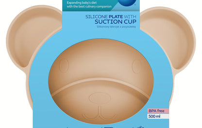 Silikonowy trójdzielny talerzyk z przyssawką MIŚ - Canpol Pistachio