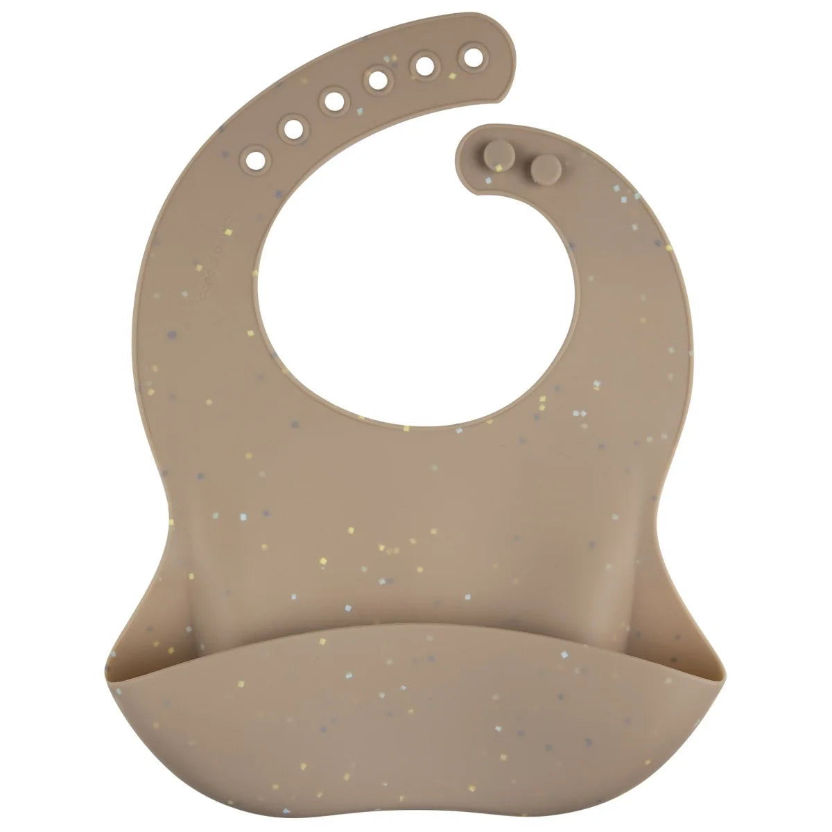 Śliniak silikonowy z kieszonką Dots- Canpol Beżowy