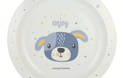Talerz plastikowy Cute Animals - Canpol piesek niebieski