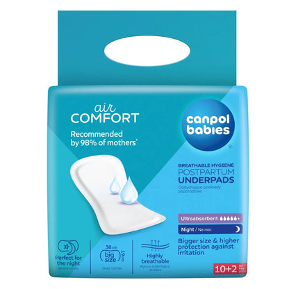 Oddychające podkłady poporodowe na noc - Canpol 12 szt
