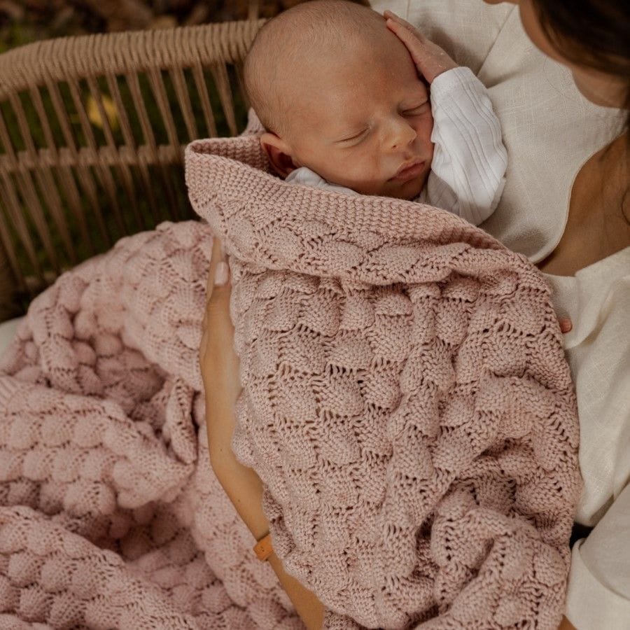 Kocyk bambusowy Fema - ColorStories Zamglony róż 80x100