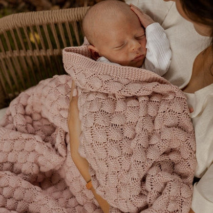 Kocyk bambusowy Fema - ColorStories Zamglony róż 80x100