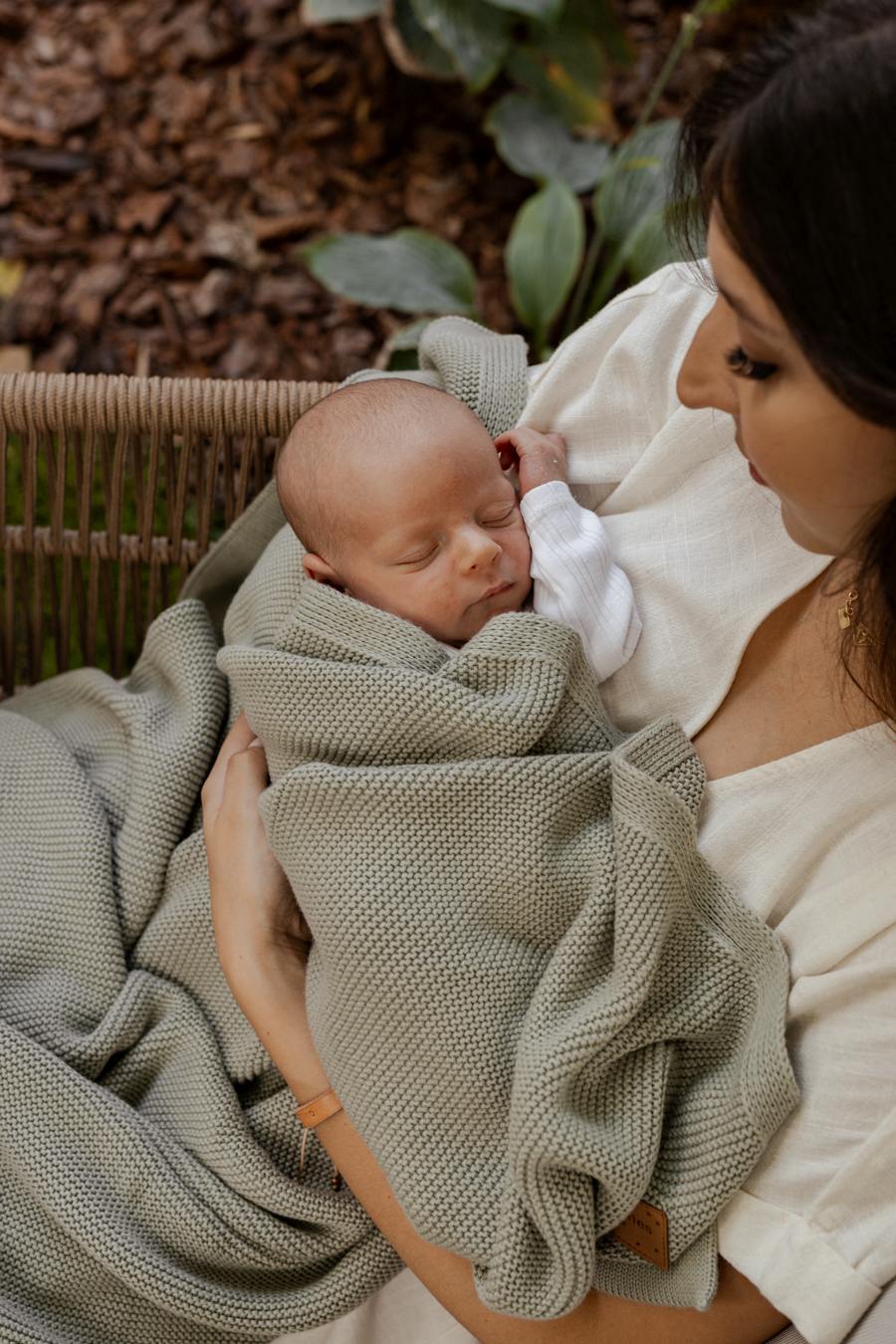 Kocyk bambusowy Bibi- ColorStories Oliwkowy