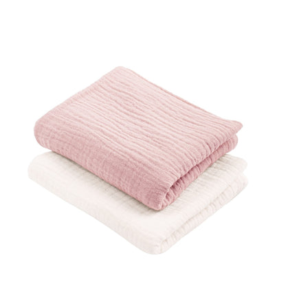 Pieluszki muślinowe 2 szt - ColorStories Różowy i kremowy 75x75