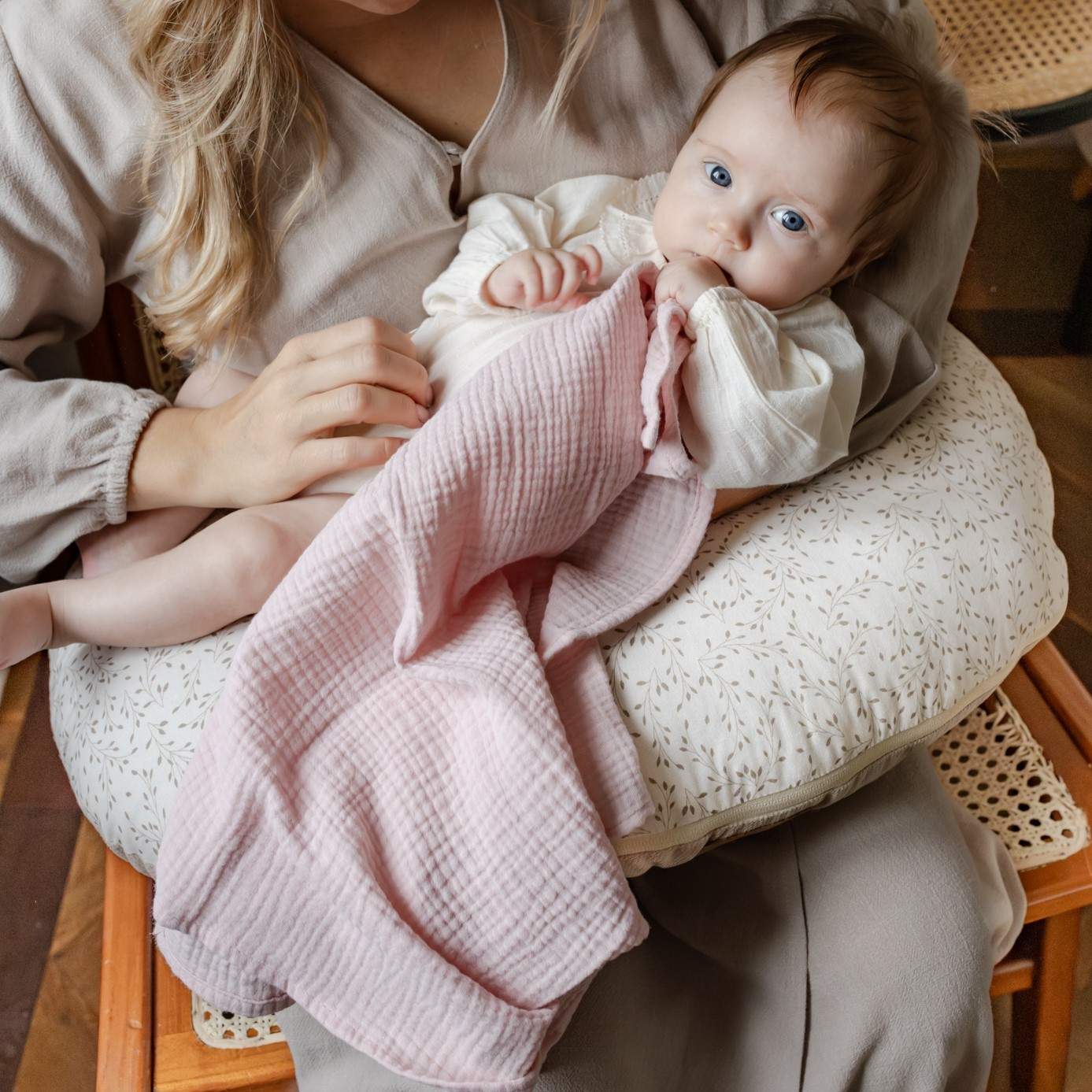 Pieluszki muślinowe 2 szt - ColorStories Różowy i kremowy 50x60