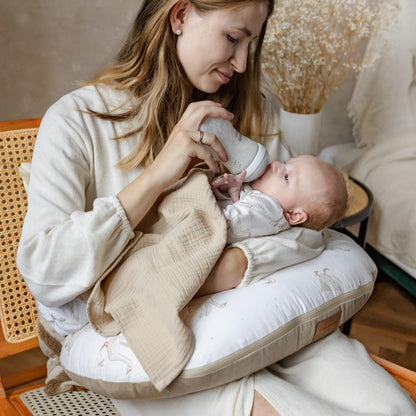 Pieluszki muślinowe 2 szt - ColorStories Ciepły beż i niebieski 75x75