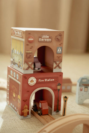 Wieża do układania + 6 autek - Little Dutch