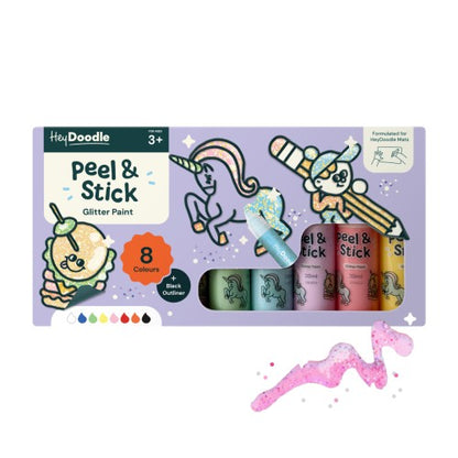 Farba do Tworzenia Naklejek. Peel & Stick Paint - Hey Doodle Brokatowa