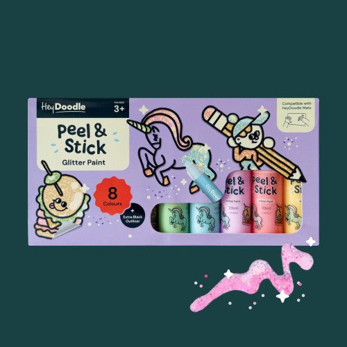Farba do Tworzenia Naklejek. Peel & Stick Paint - Hey Doodle Brokatowa