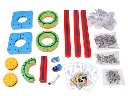 KLOCKI MAGNETYCZNE Tor magnetyczny dla pociągów - 178ele kolejka DIY Joueco