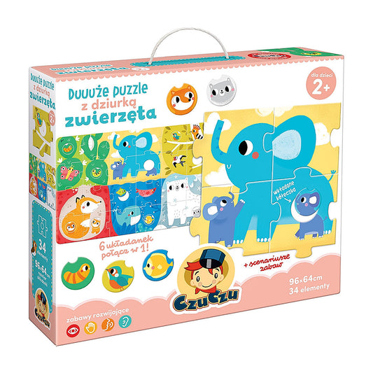 Duuuże puzzle z dziurką Zwierzęta - CzuCzu